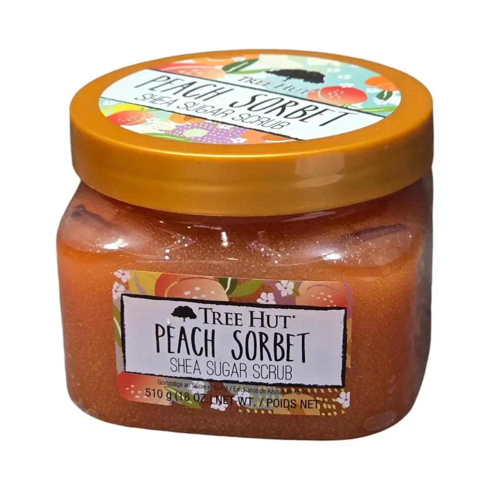 TREE HUT Peach Sorbet Shea Sugar Scrub 18 oz | Exfoliating Body Care